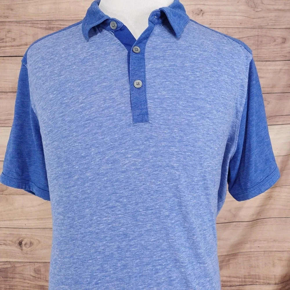 Banana Republic Polo Shirt Mens XL Blue Colorblock THE VINTAGE T‎ Jersey
